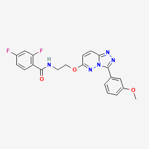 molecular formula C21H17F2N5O3 B2446279 2,4-difluoro-N-(2-((3-(3-methoxyphenyl)-[1,2,4]triazolo[4,3-b]pyridazin-6-yl)oxy)ethyl)benzamide CAS No. 1021125-38-1