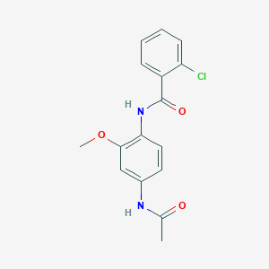 molecular formula C16H15ClN2O3 B244628 N-[4-(acetylamino)-2-methoxyphenyl]-2-chlorobenzamide 