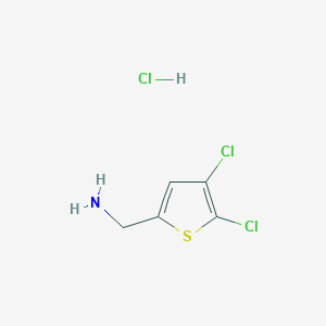 molecular formula C5H6Cl3NS B2446292 (4,5-二氯噻吩-2-基)甲胺；盐酸盐 CAS No. 2377033-90-2