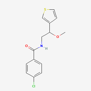 molecular formula C14H14ClNO2S B2446294 4-chloro-N-(2-methoxy-2-(thiophen-3-yl)ethyl)benzamide CAS No. 1448065-43-7