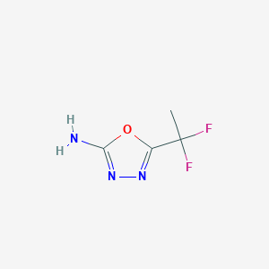 molecular formula C4H5F2N3O B2446299 5-(1,1-Difluoroethyl)-1,3,4-oxadiazol-2-amine CAS No. 1854509-56-0