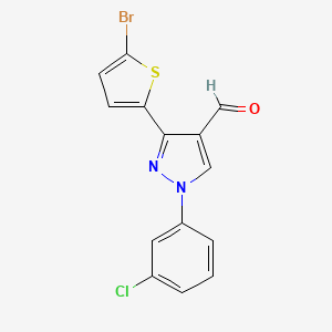 3-(5-bromothiophen-2-yl)-1-(3-chlorophenyl)-1H-pyrazole-4-carbaldehyde
