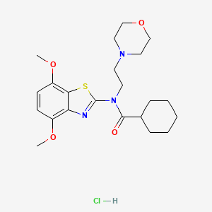 molecular formula C22H32ClN3O4S B2446313 N-(4,7-dimethoxybenzo[d]thiazol-2-yl)-N-(2-morpholinoethyl)cyclohexanecarboxamide hydrochloride CAS No. 1329847-60-0