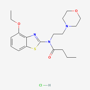 molecular formula C19H28ClN3O3S B2446314 N-(4-ethoxybenzo[d]thiazol-2-yl)-N-(2-morpholinoethyl)butyramide hydrochloride CAS No. 1177800-73-5