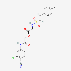 [2-(3-chloro-4-cyanoanilino)-2-oxoethyl] 2-[[(E)-2-(4-methylphenyl)ethenyl]sulfonylamino]acetate