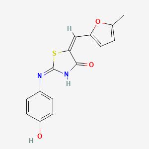 (2E,5E)-2-((4-hydroxyphenyl)imino)-5-((5-methylfuran-2-yl)methylene)thiazolidin-4-one