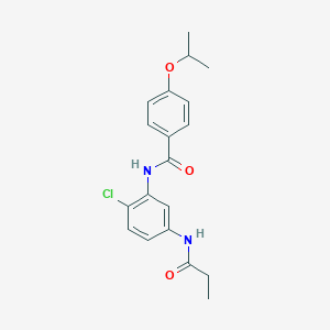 molecular formula C19H21ClN2O3 B244633 N-[2-chloro-5-(propionylamino)phenyl]-4-isopropoxybenzamide 