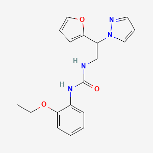 molecular formula C18H20N4O3 B2446331 1-(2-ethoxyphenyl)-3-(2-(furan-2-yl)-2-(1H-pyrazol-1-yl)ethyl)urea CAS No. 2034491-84-2