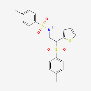 4-methyl-N-(2-(thiophen-2-yl)-2-tosylethyl)benzenesulfonamide