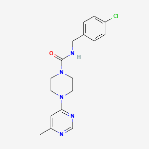 molecular formula C17H20ClN5O B2446344 N-(4-氯苄基)-4-(6-甲基嘧啶-4-基)哌嗪-1-甲酰胺 CAS No. 1396856-60-2