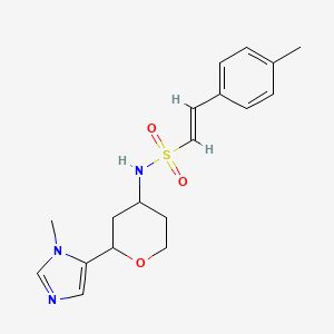 (E)-N-[2-(3-Methylimidazol-4-yl)oxan-4-yl]-2-(4-methylphenyl)ethenesulfonamide
