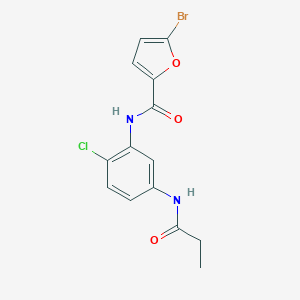 molecular formula C14H12BrClN2O3 B244635 5-bromo-N-[2-chloro-5-(propionylamino)phenyl]-2-furamide 