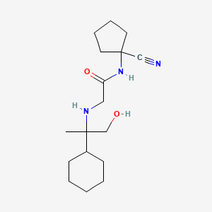 molecular formula C17H29N3O2 B2446359 N-(1-Cyanocyclopentyl)-2-[(2-cyclohexyl-1-hydroxypropan-2-YL)amino]acetamide CAS No. 1385346-52-0