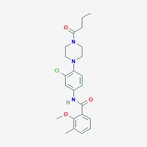 molecular formula C23H28ClN3O3 B244636 N-[4-(4-butanoylpiperazin-1-yl)-3-chlorophenyl]-2-methoxy-3-methylbenzamide 