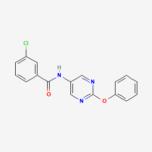 molecular formula C17H12ClN3O2 B2446360 3-氯-N-(2-苯氧基嘧啶-5-基)苯甲酰胺 CAS No. 1396854-83-3