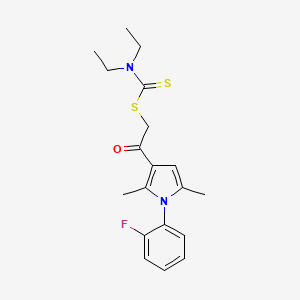 2-(1-(2-fluorophenyl)-2,5-dimethyl-1H-pyrrol-3-yl)-2-oxoethyl diethylcarbamodithioate