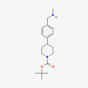 molecular formula C18H28N2O2 B2446369 叔丁基4-(4-((甲基氨基)甲基)苯基)哌啶-1-羧酸酯 CAS No. 1853217-55-6