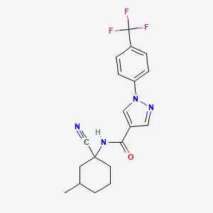 molecular formula C19H19F3N4O B2446373 N-(1-Cyano-3-methylcyclohexyl)-1-[4-(trifluoromethyl)phenyl]pyrazole-4-carboxamide CAS No. 2418708-07-1