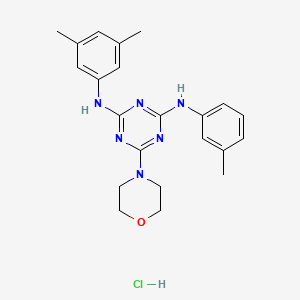 N2-(3,5-dimethylphenyl)-6-morpholino-N4-(m-tolyl)-1,3,5-triazine-2,4-diamine hydrochloride