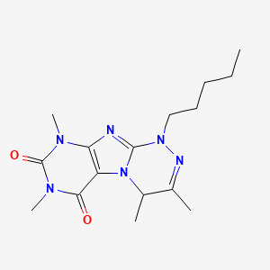 molecular formula C16H24N6O2 B2446386 3,4,7,9-tetramethyl-1-pentyl-4H-purino[8,7-c][1,2,4]triazine-6,8-dione CAS No. 898412-85-6