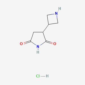molecular formula C7H11ClN2O2 B2446389 3-(Azetidin-3-yl)pyrrolidine-2,5-dione;hydrochloride CAS No. 2260933-33-1