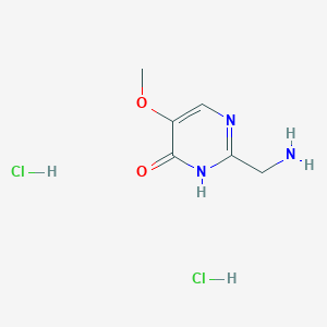 molecular formula C6H11Cl2N3O2 B2446396 2-(Aminomethyl)-5-methoxypyrimidin-4-ol dihydrochloride CAS No. 2137567-07-6