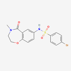 molecular formula C16H15BrN2O4S B2446405 4-溴-N-(4-甲基-5-氧代-2,3,4,5-四氢苯并[f][1,4]恶二杂环庚-7-基)苯磺酰胺 CAS No. 922006-90-4