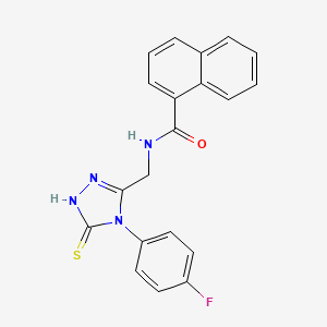 molecular formula C20H15FN4OS B2446409 N-((4-(4-fluorophenyl)-5-thioxo-4,5-dihydro-1H-1,2,4-triazol-3-yl)methyl)-1-naphthamide CAS No. 391887-84-6