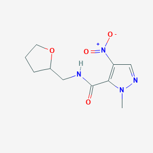 molecular formula C10H14N4O4 B2446411 1-甲基-4-硝基-N-(四氢呋喃-2-基甲基)-1H-吡唑-5-甲酰胺 CAS No. 1245823-87-3