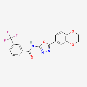 N-[5-(2,3-dihydro-1,4-benzodioxin-6-yl)-1,3,4-oxadiazol-2-yl]-3-(trifluoromethyl)benzamide