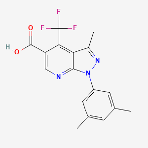 1-(3,5-dimethylphenyl)-3-methyl-4-(trifluoromethyl)-1H-pyrazolo[3,4-b]pyridine-5-carboxylic acid