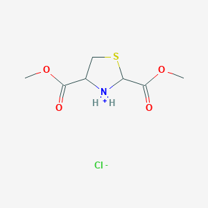 molecular formula C7H12ClNO4S B2446418 2,4-Bis(methoxycarbonyl)-1,3-thiazolan-3-ium chloride CAS No. 32675-61-9