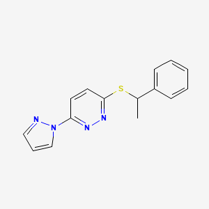3-((1-phenylethyl)thio)-6-(1H-pyrazol-1-yl)pyridazine