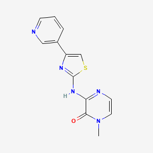 molecular formula C13H11N5OS B2446425 1-methyl-3-((4-(pyridin-3-yl)thiazol-2-yl)amino)pyrazin-2(1H)-one CAS No. 2320179-51-7