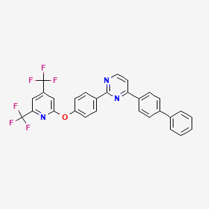molecular formula C29H17F6N3O B2446428 2-[4-[4,6-Bis(trifluoromethyl)pyridin-2-yl]oxyphenyl]-4-(4-phenylphenyl)pyrimidine CAS No. 477862-18-3