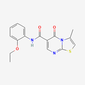 molecular formula C16H15N3O3S B2446430 N-(2-ethoxyphenyl)-3-methyl-5-oxo-5H-thiazolo[3,2-a]pyrimidine-6-carboxamide CAS No. 851945-20-5