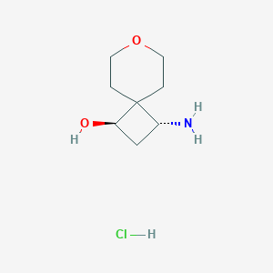 (1R,3R)-1-Amino-7-oxaspiro[3.5]nonan-3-ol;hydrochloride