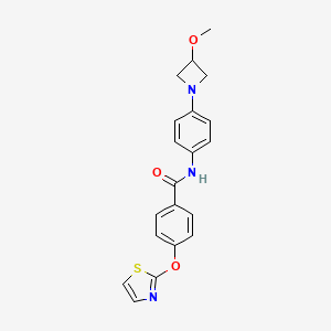 molecular formula C20H19N3O3S B2446449 N-(4-(3-methoxyazetidin-1-yl)phenyl)-4-(thiazol-2-yloxy)benzamide CAS No. 2034491-25-1