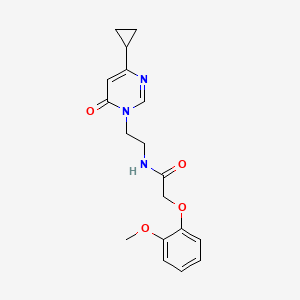 molecular formula C18H21N3O4 B2446451 N-(2-(4-环丙基-6-氧代嘧啶-1(6H)-基)乙基)-2-(2-甲氧基苯氧基)乙酰胺 CAS No. 2034394-65-3