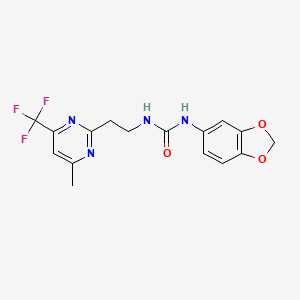 1-(Benzo[d][1,3]dioxol-5-yl)-3-(2-(4-methyl-6-(trifluoromethyl)pyrimidin-2-yl)ethyl)urea