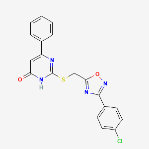 2-({[3-(4-Chlorophenyl)-1,2,4-oxadiazol-5-yl]methyl}sulfanyl)-6-phenyl-4-pyrimidinol