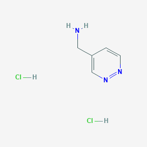 molecular formula C5H9Cl2N3 B2446493 Pyridazin-4-ylmethanamine dihydrochloride CAS No. 1028615-75-9; 519020-42-9