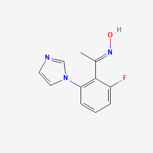 B2446496 N-{1-[2-fluoro-6-(1H-imidazol-1-yl)phenyl]ethylidene}hydroxylamine CAS No. 941400-62-0