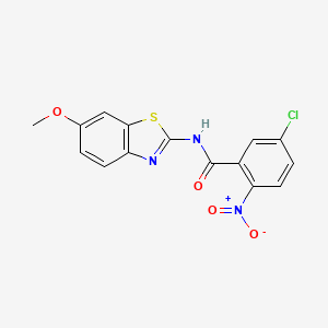 molecular formula C15H10ClN3O4S B2446498 5-chloro-N-(6-methoxy-1,3-benzothiazol-2-yl)-2-nitrobenzamide CAS No. 330201-09-7