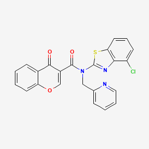 molecular formula C23H14ClN3O3S B2446504 N-(4-chlorobenzo[d]thiazol-2-yl)-4-oxo-N-(pyridin-2-ylmethyl)-4H-chromene-3-carboxamide CAS No. 922810-28-4