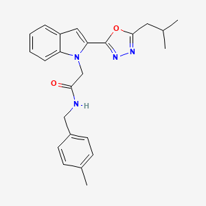 molecular formula C24H26N4O2 B2446508 2-(2-(5-isobutyl-1,3,4-oxadiazol-2-yl)-1H-indol-1-yl)-N-(4-methylbenzyl)acetamide CAS No. 955601-99-7