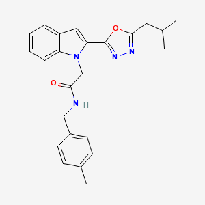 2-(2-(5-isobutyl-1,3,4-oxadiazol-2-yl)-1H-indol-1-yl)-N-(4-methylbenzyl)acetamide