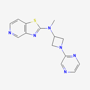 molecular formula C14H14N6S B2446509 N-Methyl-N-(1-pyrazin-2-ylazetidin-3-yl)-[1,3]thiazolo[4,5-c]pyridin-2-amine CAS No. 2415522-61-9
