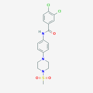 molecular formula C18H19Cl2N3O3S B244651 3,4-dichloro-N-{4-[4-(methylsulfonyl)-1-piperazinyl]phenyl}benzamide 