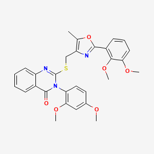 molecular formula C29H27N3O6S B2446512 3-(2,4-dimethoxyphenyl)-2-({[2-(2,3-dimethoxyphenyl)-5-methyl-1,3-oxazol-4-yl]methyl}sulfanyl)-3,4-dihydroquinazolin-4-one CAS No. 1114656-15-3